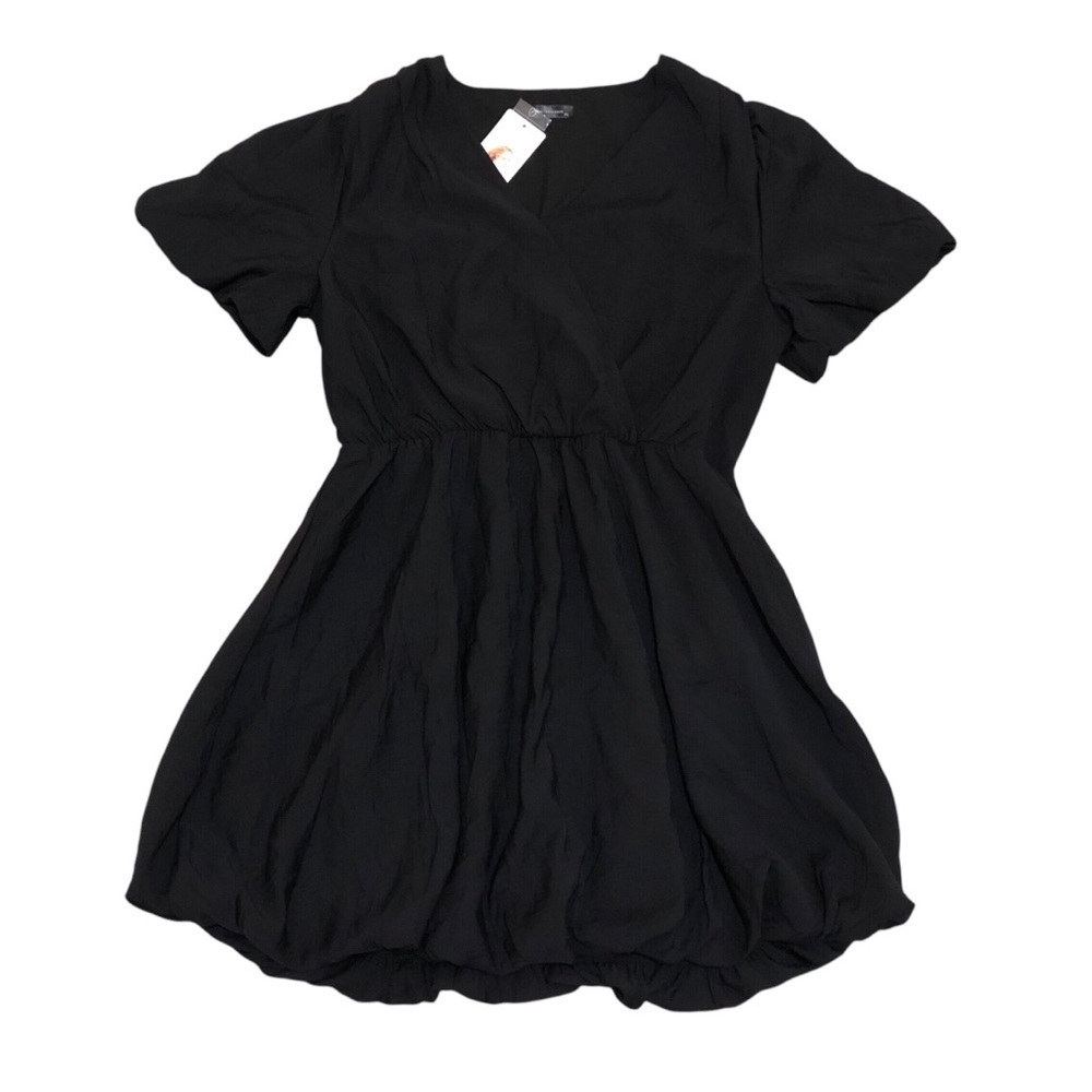 PrettyGarden Women’s Bubble Hem Dress XL Black Bell Puff Sleeve Boho Chic NWT - Picture 6 of 10